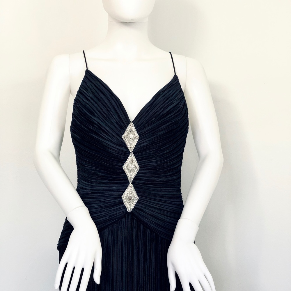 Vintage Lillie Rubin Drape crinkle strappy gown